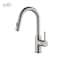 Kibi Circular Single Handle Pull Down Kitchen & Bar Sink Faucet KKF2011BN - alternate 1